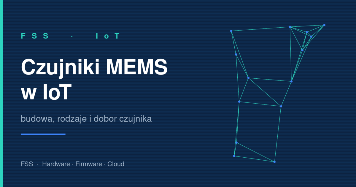 Czujniki MEMS w IoT - schemat mikroukladu z akcelerometrem, zyroskopem i czujnikiem cisnienia polaczonych z bramka IoT