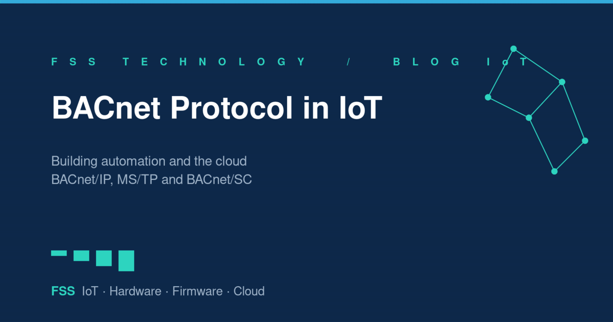 BACnet protocol in IoT, building automation objects and cloud gateway integration, FSS Technology graphic