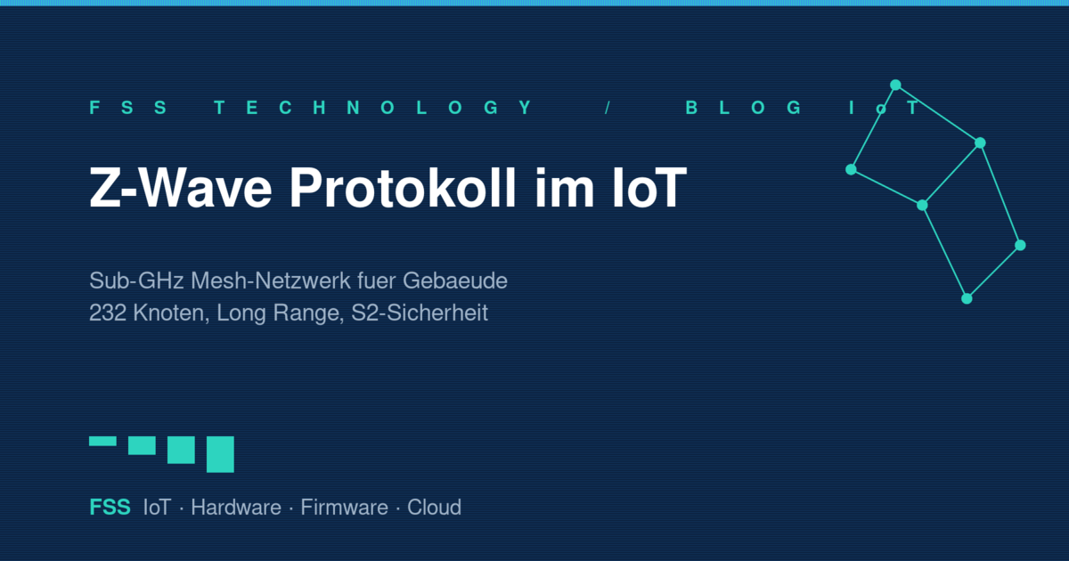 Topologie eines Z-Wave Sub-GHz-Mesh-Netzwerks für IoT-Gebäude, Grafik von FSS Technology