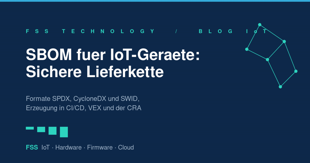 SBOM für IoT-Geräte - Verzeichnis der Firmware-Komponenten, Formate SPDX und CycloneDX sowie Sicherheit der Software-Lieferkette, Grafik von FSS Technology
